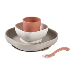 Beaba Serviesset Siliconen - Terracotta/Gazelle - 4-Delig