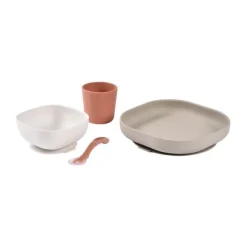 Beaba Serviesset Siliconen - Terracotta/Gazelle - 4-Delig