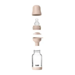 BIBS Fles - Slow Flow - 120 ml - Silicone/Glas - Baby Blue