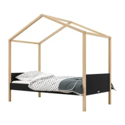 Bopita Liam Huisbed Mat Zwart / Naturel 90 x 200 cm