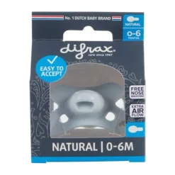 Difrax Naturel Fopspeen Blauw 0-6 Mnd