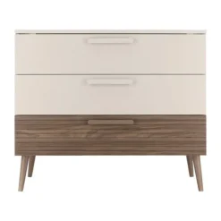 Europe Baby Sev Babykamer Oatmeal/Walnoot | Ledikant 60x120 + Commode