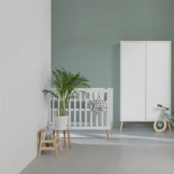 Europe Baby Sterre Babykamer Wit / Naturel | Ledikant 60 x 120 cm + Commode