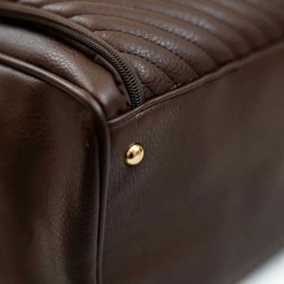 Isoki Double Zip Luiertas - Diagonal Quilted Chocolate