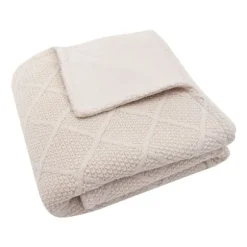 Jollein Check Knit Ledikantdeken - 100 x 150 cm - Oatmeal