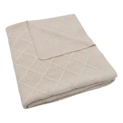 Jollein Check Knit Ledikantdeken - 100 x 150 cm - Oatmeal