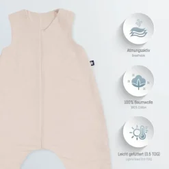 Julius Zöllner Muslin Jumper Slaapoverall - Sand - Maat 80