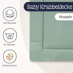 Julius Zöllner Muslin Playmat – Sand – 95/135 cm