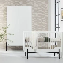 Kidsmill Boutique Babybed Wit / Zwart 60 x 120 cm