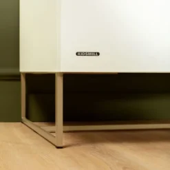 Kidsmill Intense II Babykamer Wit / Patinated Brass | Ledikant 60 x 120 cm + Commode