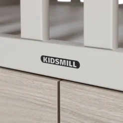 Kidsmill Newport Babykamer Incl. Zwarte Grepen - Oatmeal / Eiken | Ledikant 60 x 120 cm + Commode