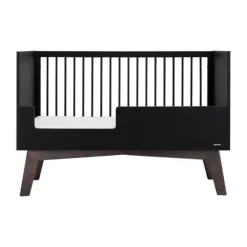 Kidsmill Sixties Babybed Zwart Mat / Walnoot 70 x 140 cm