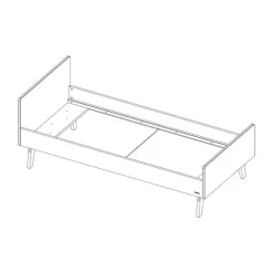 Kidsmill Sixties Kinderkamer Wit Mat / Naturel | Bed 90 x 200 + Bureau + Kast 2-Deurs