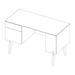 Kidsmill Sixties Kinderkamer Wit Mat / Naturel | Bed 90 x 200 + Bureau + Kast 2-Deurs