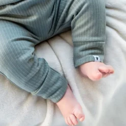 Klein Baby Polo Romper Rib - maat 50 - Stone Green