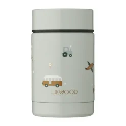 Liewood Nadja Thermos Bakje - Vehicles / Dove Blue Mix
