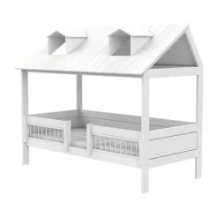 LIFETIME Beach House Huisbed - 90x200 cm - Premium Rolbodem - Wit