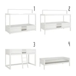 LIFETIME Kidsrooms 4 in 1 Bedcombinatie Met Dak Wit Gelakt