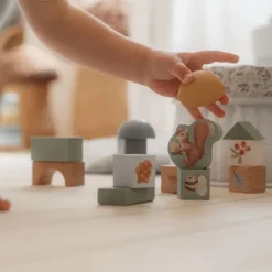 Little Dutch Forest Friends Houten Blokken In Ton