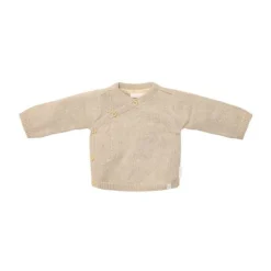 Little Dutch Gebreid Overslag Vestje - Maat 44 - Soft Beige Melee