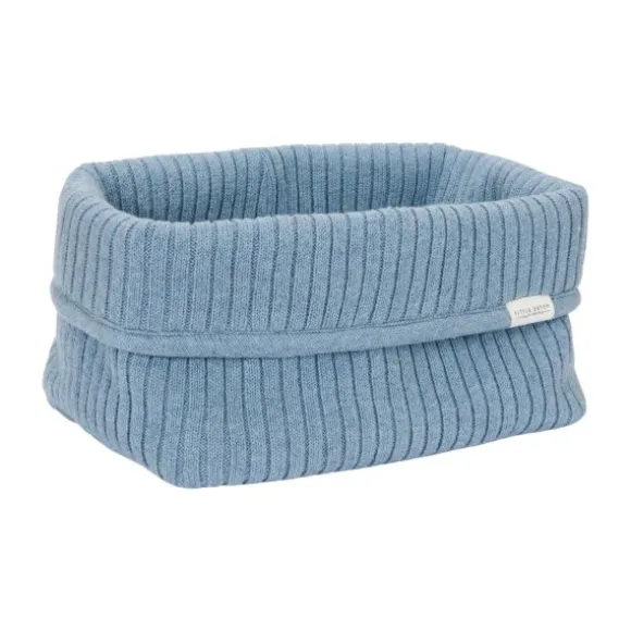 Little Dutch Pure Commodemandje Groot - 25 x 15 x 15 cm - Gebreid - Denim Blue