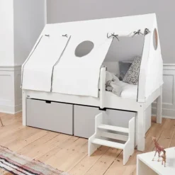 Manis-h Combinatiebed Met Lattenbodem En Hoge Lades - NANNA - 90x200 cm