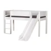 Manis-h Combinatie Halfhoogslaper Met Lattenbodem En Glijbaan - LOKE - 90x200 cm