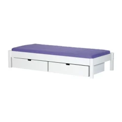 Manis-h ULL Combinatiebed Met Lattenbodem En 2 Lades - 90 x 200 cm