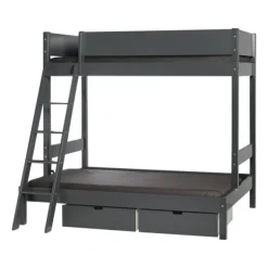 Manis-h VALE Combinatie Familiebed Met Lattenbodem 140 cm + 90 cm
