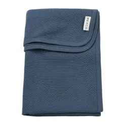 Meyco Deken Gebreid - Pure - 75 x 100 cm - Jacquard - Indigo