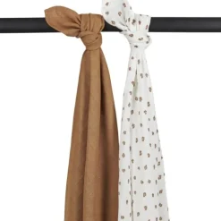 Meyco Mini Panter Swaddle Toffee 2 Stuks