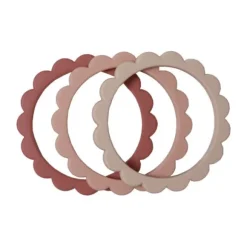 Mushie Bloemen Bijtring / Armband Clementine 3 Stuks