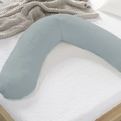 Theraline Gebreid Katoen Voedingskussen Nevel Blauw