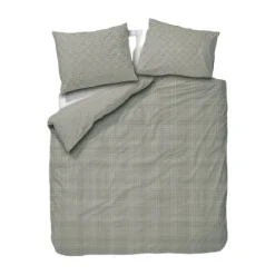 Town & Country Gingham Dekbedovertrek - 140 x 220 cm - Olive