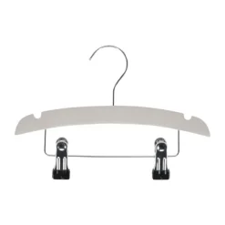 TWF Kledinghanger Met Clips - 3 Stuks - Hout Wit