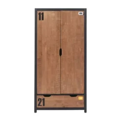Vipack Alex Kledingkast Bruin / Zwart 2-Deurs