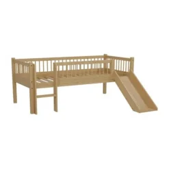Vipack Forrest Semi - Halfhoogslaper Met Glijbaan 90x200 cm – Beuk Wit