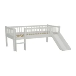 Vipack Forrest Semi - Halfhoogslaper Met Glijbaan 90x200 cm – Beuk Wit
