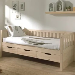Vipack Fritz Kajuitbed Met Laden Milky Pine 90 x 200 cm