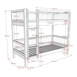 Vipack Stapelbed - Forrest Beuk - 90 x 200 cm - Natuur