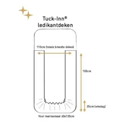 Witlof for kids Waves Tuck-Inn ledikantdeken - 60 x 120 cm - Warm Grey.