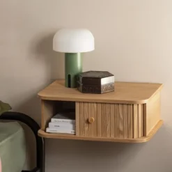 Woood Jena Hangend Nachtkastje - Hout Naturel