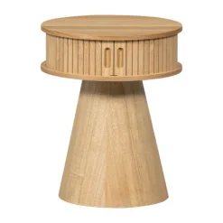 Woood Karri Nachtkastje - Rond - Hout Naturel